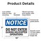 Signmission Do Not Enter During Helicopter Operations OSHA Notice Sign, Plastic, 10in W x 7in L, 2PK OS-2PACK-NS-P-710-L-11182 - alternate 5